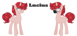 Size: 1024x487 | Tagged: safe, artist:lavendersweet121, oc, oc only, oc:lucius, pony, unicorn, ambidextrous sprite, blind eye, male, mask, simple background, solo, teenager, transparent background