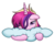 Size: 4468x3656 | Tagged: safe, artist:mirrorcrescent, princess cadance, alicorn, pony, g4, bed mane, cute, cutedance, female, floppy ears, looking at you, mare, one eye closed, pillow, simple background, smiling, solo, transparent background