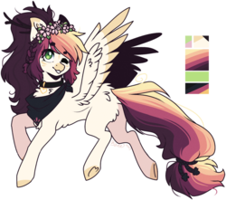 Size: 1024x906 | Tagged: safe, artist:php146, oc, oc only, oc:ayaka, pegasus, pony, alternate design, female, mare, one eye closed, ponified, reference sheet, simple background, solo, species swap, transparent background, underhoof, wink