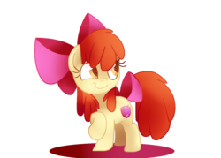 Size: 1400x1000 | Tagged: safe, artist:andromedasparkz, apple bloom, earth pony, pony, g4, adorabloom, cute, female, looking back, raised hoof, simple background, solo, transparent background
