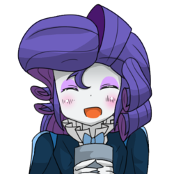 Size: 500x500 | Tagged: safe, artist:geraritydevillefort, rarity, equestria girls, g4, blushing, clothes, cute, eyes closed, female, open mouth, raribetes, simple background, solo, transparent background