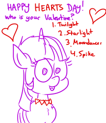 Size: 1280x1482 | Tagged: safe, artist:adorkabletwilightandfriends, twilight sparkle, pony, g4, adorkable, adorkable twilight, cute, dork, heart, heart eyes, hearts and hooves day, holiday, humor, question, valentine's day, wingding eyes