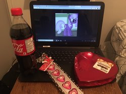 Size: 1024x768 | Tagged: safe, cheerilee, earth pony, pony, g4, coke bottle, forever alone, holiday, meme, valentine's day, waifu dinner