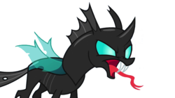 Size: 1280x720 | Tagged: safe, artist:kayman13, thorax, changeling, g4, the times they are a changeling, background removed, hissing, male, roar, scary, simple background, solo, transparent background