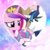 Size: 894x894 | Tagged: safe, artist:catdragon4, princess cadance, princess flurry heart, shining armor, alicorn, pony, unicorn, g4, family, female, filly, foal, male, mare, ship:shiningcadance, shipping, stallion, straight, trio