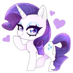 Size: 1455x1463 | Tagged: safe, artist:techycutie, rarity, pony, g4, bedroom eyes, chibi, cute, cutie mark, eyelashes, female, heart, raribetes, solo