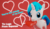 Size: 2100x1200 | Tagged: safe, artist:deloreandudetommy, oc, oc only, oc:supersaw, pony, unicorn, 3d, blender, blue eyes, caption, heart, holiday, looking at you, mouth hold, solo, text, valentine's day, valentine's day card