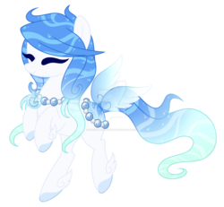 Size: 1280x1182 | Tagged: safe, artist:crystal-tranquility, oc, oc only, oc:twinkle toes, original species, pond pony, deviantart watermark, eyes closed, female, mare, obtrusive watermark, simple background, solo, transparent background, watermark