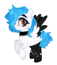 Size: 2216x2524 | Tagged: safe, artist:jewelmusic, oc, oc only, oc:nocturnal, pegasus, pony, choker, clothes, female, high res, mare, simple background, socks, solo, transparent background