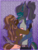 Size: 1273x1681 | Tagged: safe, artist:phantomlemon, oc, oc:island breeze, oc:rogue wave, original species, pegasus, shark pony, anthro, anthro oc, blushing, clothes, female, islandwaves, kissing, male, mare, oc x oc, shipping, simple background, stallion, tail feathers, tiger shark pony