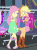Size: 600x802 | Tagged: safe, screencap, applejack, fluttershy, equestria girls, g4, my little pony equestria girls: better together, street chic, animated, armpits, bare shoulders, clothes, clothes rack, cropped, dress, duo, female, freezing, geode of fauna, geode of super strength, gesture, gif, magical geodes, offscreen character, shivering, sleeveless, strapless, tank top, waving