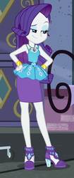 Size: 405x966 | Tagged: safe, screencap, rarity, equestria girls, g4, my little pony equestria girls: better together, street chic, arms, autumn, bracelet, breasts, bust, clothes, cropped, eyebrows, eyeshadow, female, geode of shielding, hairpin, hand on hip, high heels, jewelry, legs, lidded eyes, long hair, magical geodes, makeup, pencil skirt, raised eyebrow, rarity peplum dress, shoes, skirt, smiling, smirk, solo, teenager