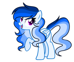 Size: 1952x1640 | Tagged: safe, artist:rainbows-skies, oc, oc only, oc:lightning color, pegasus, pony, blue coat, eyelashes, female, folded wings, looking at you, mare, multicolored hair, multicolored mane, multicolored tail, open mouth, purple eyes, raised hoof, simple background, smiling, solo, transparent background, wings