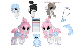Size: 1660x1044 | Tagged: safe, artist:php146, oc, oc only, bat pony, pony, alternate hair color, blanket, female, filly, pacifier, reference sheet, solo, teddy bear