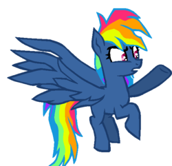 Size: 564x543 | Tagged: safe, artist:nightshadowmlp, rainbow dash, demon pony, pony, g4, secrets and pies, adorapiehater, angry, clip art, cute, evil pie hater dash, flying, madorable, raised hoof, show accurate, simple background, spread wings, transparent background, wings