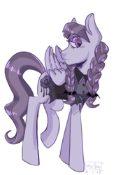 Size: 720x1024 | Tagged: safe, artist:wolfpai999, inky rose, pegasus, pony, g4, honest apple, eye clipping through hair, female, inkybetes, lidded eyes, mare, profile, simple background, solo, white background