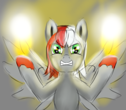 Size: 540x474 | Tagged: safe, artist:hippik, oc, oc:knight fire, pony, angry, fire, super powers