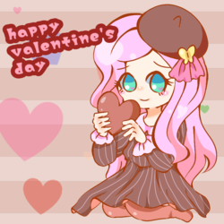 Size: 768x768 | Tagged: safe, artist:めかじき, fluttershy, equestria girls, g4, female, heart, holiday, solo, valentine's day