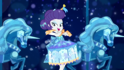 Size: 1280x720 | Tagged: safe, screencap, rarity, equestria girls, g4, my little pony equestria girls: better together, the other side, carousel dress, sleeveless, solo