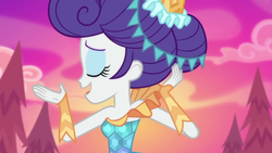 Size: 1280x720 | Tagged: safe, screencap, rarity, equestria girls, g4, my little pony equestria girls: better together, the other side, carousel dress, solo