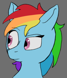 Size: 602x697 | Tagged: safe, artist:neon icy wings, rainbow dash, pony, g4, bust, female, simple background, solo