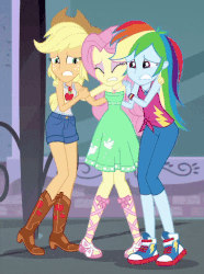 Size: 574x770 | Tagged: safe, screencap, applejack, fluttershy, rainbow dash, rarity, equestria girls, equestria girls series, street chic, spoiler:eqg series (season 2), animated, applejack's hat, bare shoulders, boots, clothes, cold, converse, cowboy boots, cowboy hat, cropped, female, fetish fuel, fluttercold, freezing, geode of fauna, geode of super speed, geode of super strength, gif, hat, loop, magical geodes, shivering, shoes, shorts, sleeveless, sneakers, strapless
