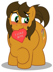 Size: 1024x1404 | Tagged: safe, artist:aleximusprime, oc, oc only, oc:alex the chubby pony, pony, bashful, blushing, chubby, cute, heart, hearts and hooves day, holiday, ocbetes, shy, solo, valentine, valentine's day