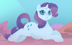 Size: 1280x797 | Tagged: safe, artist:ponyhangover, rarity, pony, unicorn, g4, cute, female, heart eyes, mare, prone, raribetes, solo, wingding eyes