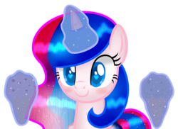 Size: 1685x1230 | Tagged: safe, artist:rachelclaraart, oc, oc only, oc:star light, pony, unicorn, female, food, ice cream, magic, mare, simple background, smiling, solo, tail, transparent background, two toned mane, two toned tail, wingding eyes