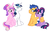 Size: 2377x1537 | Tagged: safe, artist:heikichi, artist:velveagicsentryyt, derpibooru exclusive, flash sentry, princess cadance, shining armor, twilight sparkle, alicorn, pegasus, pony, unicorn, g4, alternate hairstyle, approval, base used, brother and sister, brothers-in-law, female, hug, husband and wife, looking at each other, looking at someone, male, missing accessory, missing cutie mark, open mouth, open smile, ship:flashlight, ship:shiningcadance, shipping, siblings, sisters-in-law, straight, twilight sparkle (alicorn), winghug