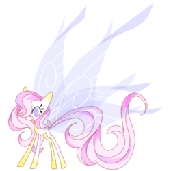 Size: 720x720 | Tagged: dead source, safe, artist:知更鸟苏西, fluttershy, breezie, g4, it ain't easy being breezies, breeziefied, female, flutterbreez, simple background, solo, species swap, white background