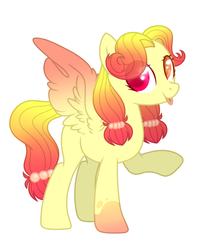 Size: 2337x2889 | Tagged: safe, artist:dashblitzfan4ever, oc, oc only, pegasus, pony, eye clipping through hair, female, high res, looking at you, mare, raised hoof, simple background, solo, spread wings, tongue out, white background, wings