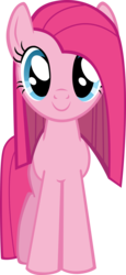 Size: 5537x12030 | Tagged: safe, alternate version, artist:ace play, pinkie pie, earth pony, pony, g4, absurd resolution, cute, cuteamena, diapinkes, female, front view, looking at you, mare, pinkamena diane pie, simple background, smiling, solo, transparent background, vector