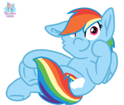 Size: 1462x1248 | Tagged: safe, artist:rainbow eevee, part of a set, pegasus, pony, cheek fluff, crossed legs, cute, cutie mark, female, frog (hoof), hoof on face, looking at you, mare, one ear down, signature, simple background, sitting, smiling, solo, transparent background, underhoof