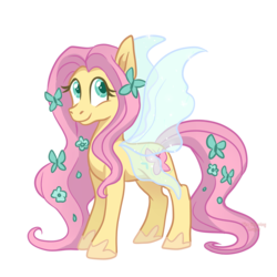 Size: 2000x2000 | Tagged: safe, artist:darkpathwalker9900, fluttershy, pony, g4, butterfly wings, female, flutterfly, high res, mare, simple background, smiling, solo, transparent background
