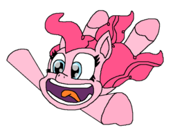 Size: 742x571 | Tagged: source needed, safe, artist:logan jones, pinkie pie, earth pony, pony, g4, my little pony: the movie, falling, female, happy, open mouth, scene interpretation, simple background, transparent background