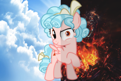 Size: 1309x880 | Tagged: safe, artist:jawsandgumballfan24, artist:jhayarr23, edit, cozy glow, pegasus, pony, two sided posters, g4, female, filly, foal, solo