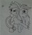 Size: 2038x2261 | Tagged: safe, applejack, rainbow dash, pony, g4, female, grayscale, high res, lesbian, lined paper, love, monochrome, ponified, ship:appledash, shipping, traditional art