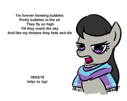 Size: 900x712 | Tagged: safe, artist:velgarn, octavia melody, earth pony, pony, g4, 4chan cup, 4chan cup scarf, chav, clothes, female, hooligans, octchavia, request, scarf, solo
