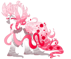 Size: 1024x853 | Tagged: safe, artist:crystal-tranquility, oc, oc only, oc:emeer rosette, original species, pond pony, deviantart watermark, eyes closed, male, obtrusive watermark, simple background, solo, transparent background, watermark