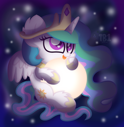 Size: 3032x3097 | Tagged: safe, artist:bubbly-storm, princess celestia, alicorn, pony, g4, chibi, colored pupils, cute, cutelestia, ear fluff, female, heart eyes, high res, hoof shoes, hug, jewelry, leg fluff, looking up, mare, open mouth, regalia, smiling, solo, space, spread wings, sun, tangible heavenly object, wingding eyes, wings