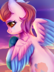 Size: 3000x4000 | Tagged: safe, artist:alphadesu, oc, oc only, pony, colored hooves, female, looking at you, mare, smiling, solo