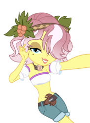 Size: 1500x2052 | Tagged: safe, artist:lifes-remedy, edit, vignette valencia, equestria girls, equestria girls specials, g4, my little pony equestria girls: better together, my little pony equestria girls: rollercoaster of friendship, bandeau, beautiful, belly button, belt, clothes, female, hashtag bangs, lidded eyes, midriff, selfie, sexy, shorts, simple background, solo, transparent background, tube top, vector