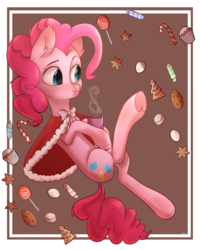 Size: 4000x5000 | Tagged: safe, artist:worldlofldreams, pinkie pie, earth pony, pony, g4, candy, candy cane, coffee, cookie, cup, drink, female, food, happy new year, holiday, mare, solo
