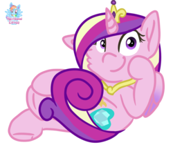 Size: 1462x1248 | Tagged: safe, artist:rainbow eevee, part of a set, princess cadance, alicorn, pony, g4, cheek fluff, crossed legs, cute, cutedance, cutie mark, female, frog (hoof), hoof on face, looking at you, mare, one ear down, signature, simple background, sitting, smiling, solo, transparent background, underhoof