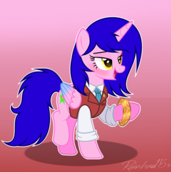 Size: 1692x1696 | Tagged: safe, artist:rainbow15s, oc, oc only, alicorn, pony, ace attorney, alicorn oc, apollo justice, clothes, cosplay, costume, crossover, female, mare
