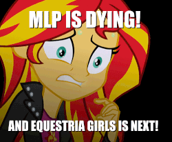 Size: 500x411 | Tagged: safe, artist:h06zaman, edit, edited edit, editor:paragonaj, vector edit, sunset shimmer, equestria girls, g4, my little pony equestria girls: rainbow rocks, animated, black background, breath, caption, clothes, danger, drama, end of ponies, eye shimmer, face, fear, female, frown, g4 end drama, gif, gritted teeth, image macro, impact font, in-universe pegasister, jacket, leather jacket, loop, nervous, op was right, panting, sad, scared, series finale blues, simple background, smiling, smirk, solo, sweat, sweatdrop, text, text edit, the end is neigh, the end of equestria girls, this will not end well, vector, wide eyes