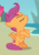 Size: 412x580 | Tagged: safe, screencap, apple bloom, scootaloo, earth pony, pegasus, pony, g4, my little pony: friendship is magic, surf and/or turf, cropped, crossed hooves, cutie mark, eyes closed, female, filly, offscreen character, pouting, sitting, solo focus, the cmc's cutie marks