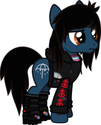Size: 750x926 | Tagged: safe, artist:lightningbolt, derpibooru exclusive, earth pony, pony, g4, .svg available, boots, bring me the horizon, clothes, confused, drop dead clothing, equestria girls ponified, frown, hood, hoodie, lip piercing, male, oliver sykes, paint, paint bottle, paint stains, piercing, ponified, shirt, shoes, show accurate, simple background, solo, stallion, svg, tattoo, transparent background, undershirt, vector