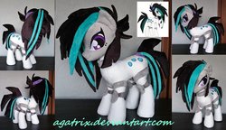 Size: 1280x739 | Tagged: safe, artist:agatrix, oc, oc only, oc:nighttide star, cyborg, pony, commission, female, irl, mare, photo, plushie, smiling, solo, standing